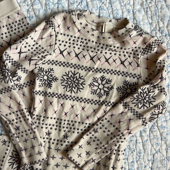 Skims toddler cotton PJ set 2t snowflake print - Picture 3 of 6